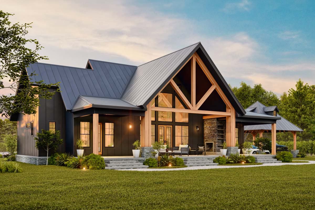 Plan 12330JL: 3 Bed Mountain House Plan with Covered Vaulted Front Porch - 1849 Sq Ft - Image #14 - Country, Craftsman, Mountain, Rustic