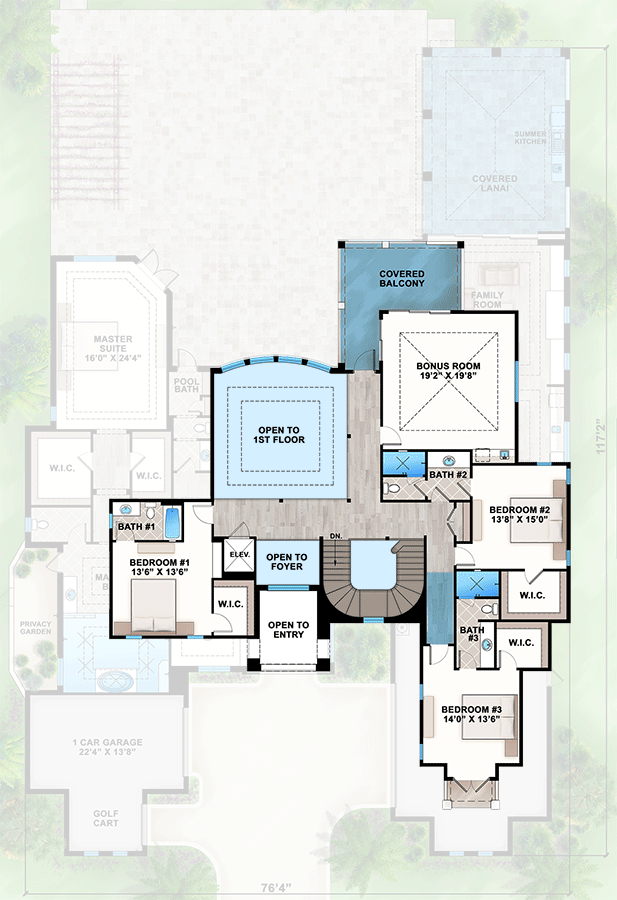 Plan 86144BW: Coastal Contemporary House Plan with 6 Bedrooms and Outdoor Kitchen - 6011 Sq Ft - Floor Plan - 2nd Floor - Coastal Contemporary, European, Mediterranean, Transitional