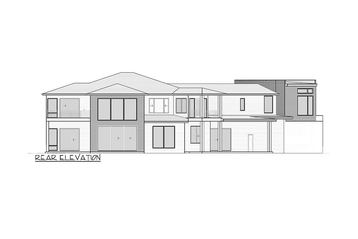 Plan 666257RAF: 4 Bed Luxury Modern House Plan with Angled 4-Car Garage - 6589 Sq Ft - Image #7 - Contemporary, Mid Century Modern, Modern, Northwest