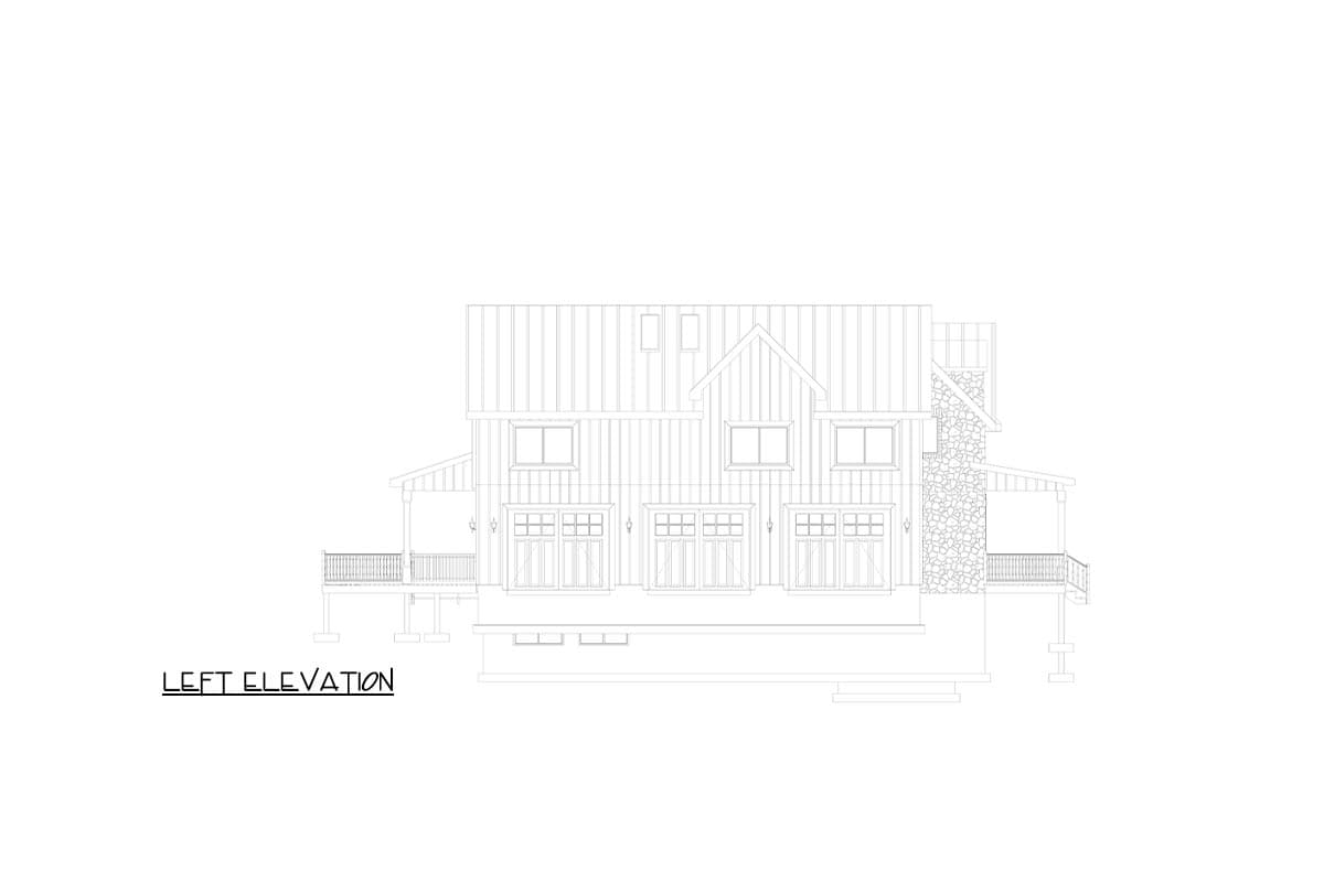 Plan 61490UT: 5 Bedroom Country Farmhouse Plan with Optionally Finished Bonus Over Garage - 3723 Sq Ft - Image #34 - Country, Farmhouse, Modern Farmhouse