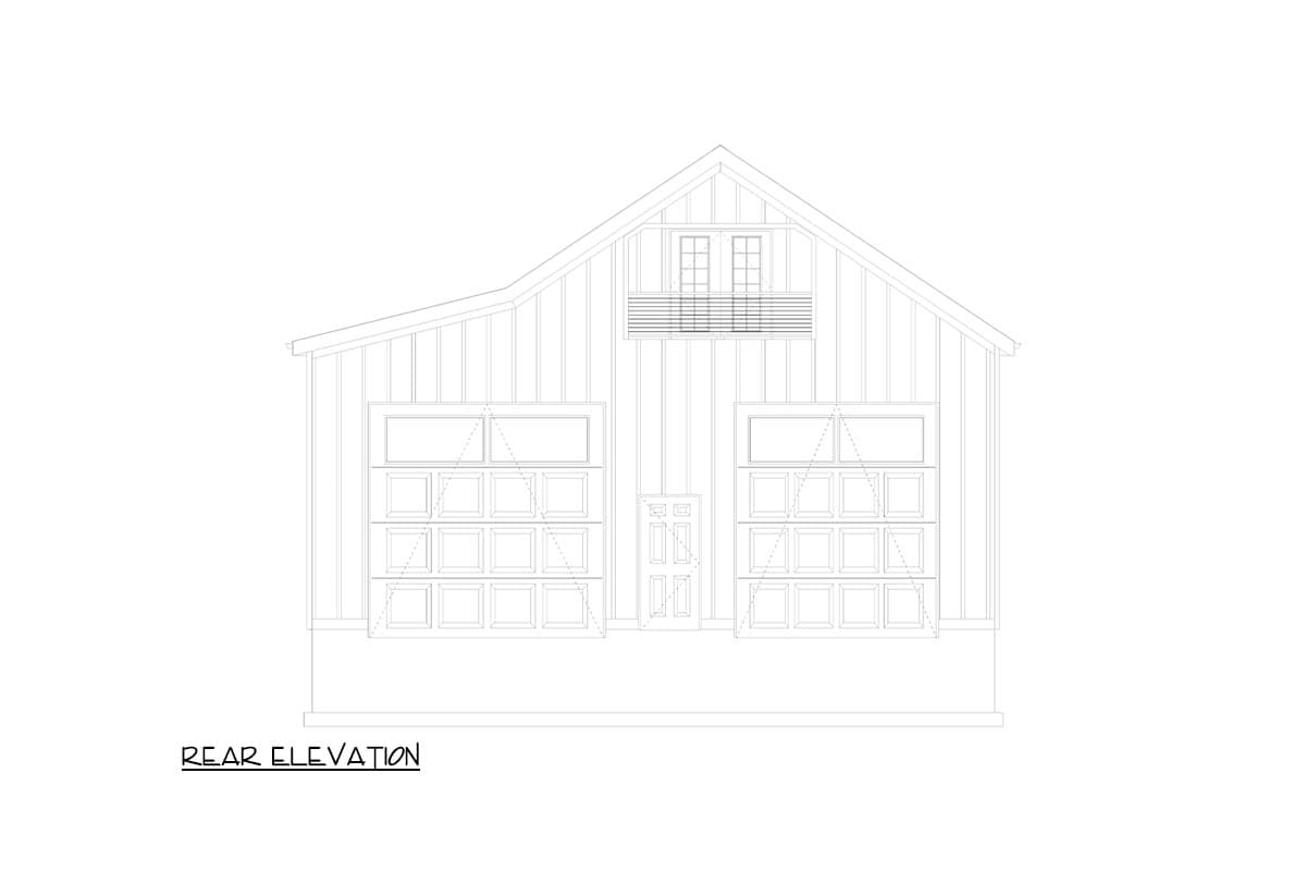 Plan 61491UT: Detached Modern Farmhouse Style Garage with Home Office - 1695 Sq Ft - Image #15 - Modern Farmhouse, New American