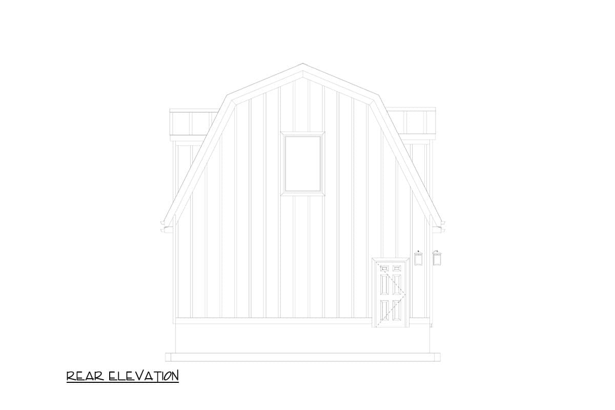 Plan 61492UT: Gambrel-Roofed 3-Car Detached Garage with Bonus Room Above - 936 Sq Ft - Image #15 - Country, Farmhouse, Traditional