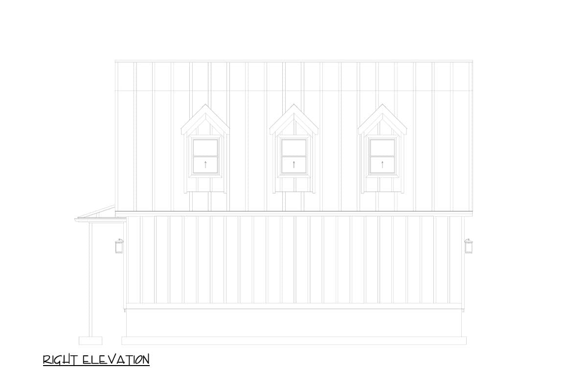 Plan 61492UT: Gambrel-Roofed 3-Car Detached Garage with Bonus Room Above - 936 Sq Ft - Image #16 - Country, Farmhouse, Traditional