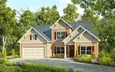 Traditional House Plan with Vaulted Family Room - 2283 Sq Ft