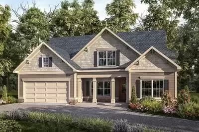 Traditional House Plan with Vaulted Family Room