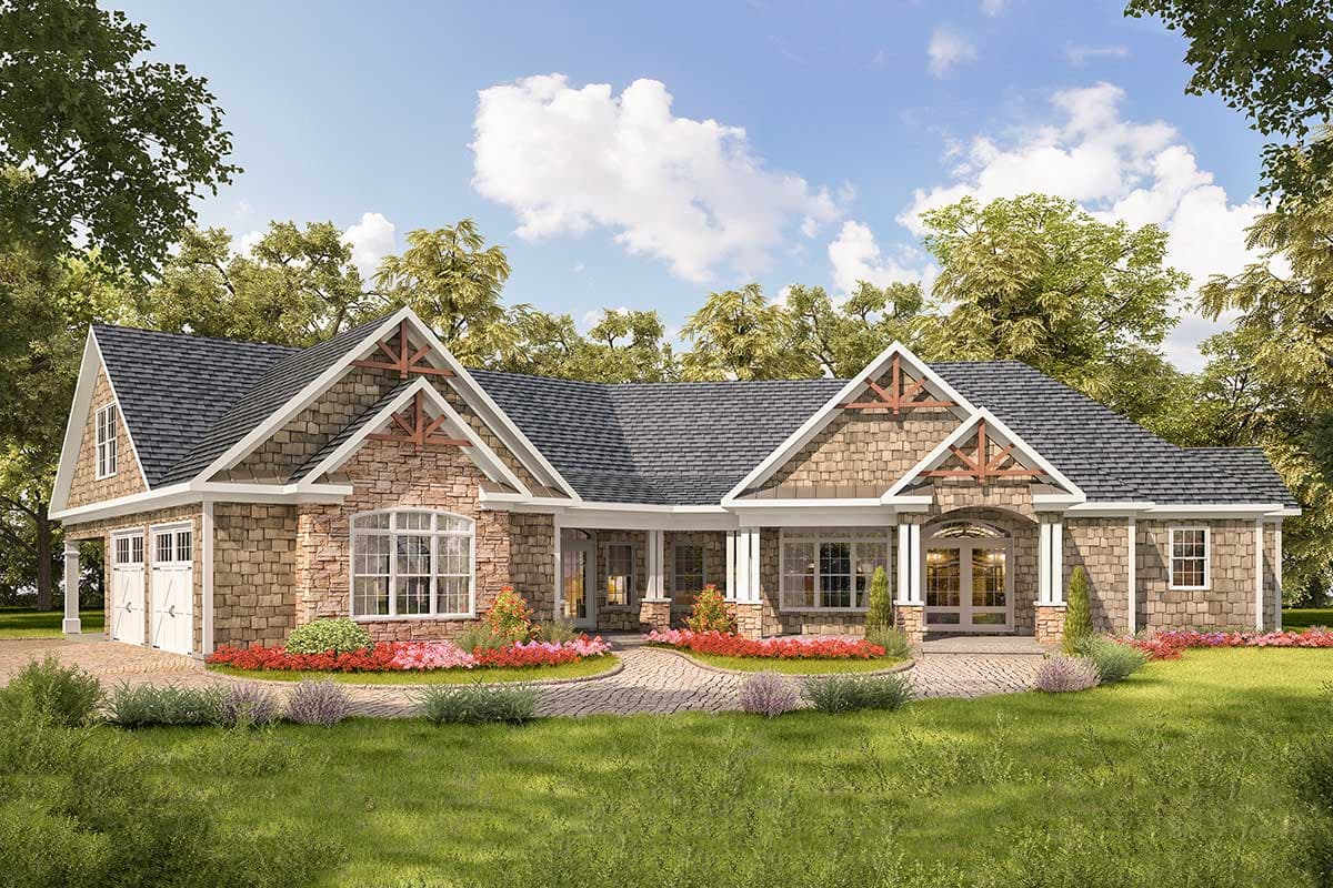 Plan 36043DK: Angled Craftsman House Plan with Outdoor Spaces - 2818 Sq Ft - Image #10 - Craftsman, Mountain, Ranch