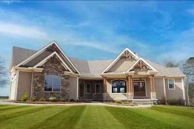 Angled Craftsman House Plan with Outdoor Spaces - 2818 Sq Ft