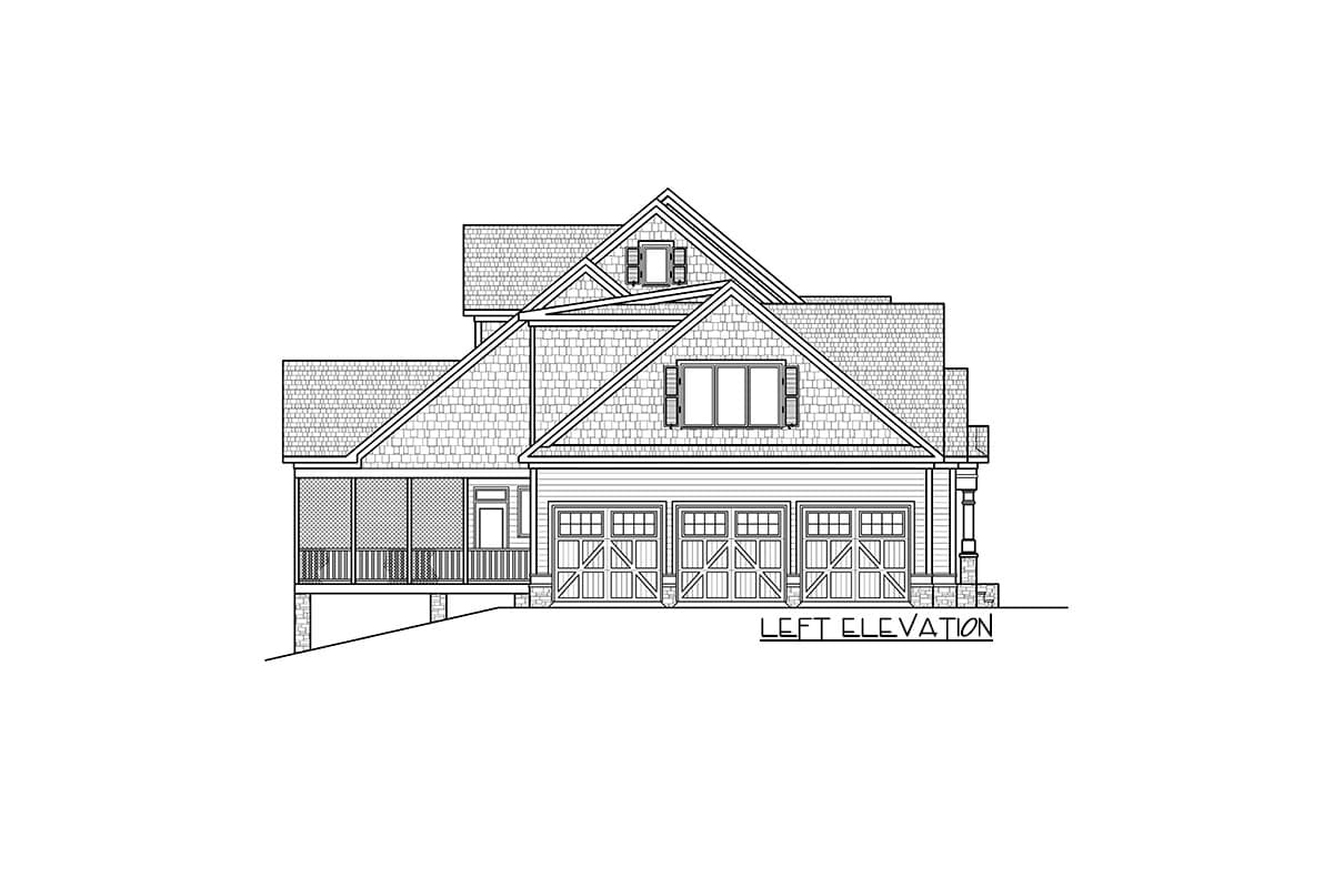 Plan 36044DK: Side Garage 4 Bedroom Beauty - Image #9 - Traditional