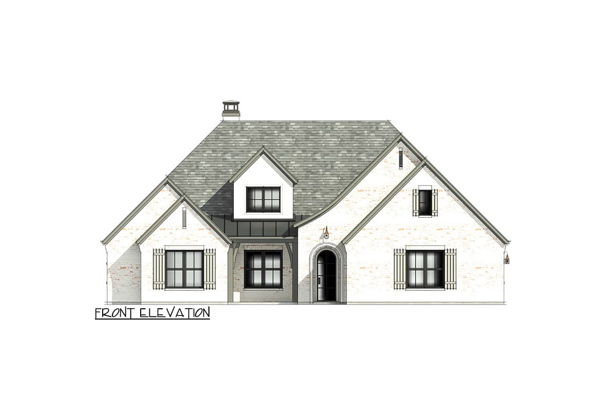 Plan 818127JSS: French Country House Plan with Flex Room and Vaulted Interior - 2439 Sq Ft - Image #7 - European, French Country, Transitional