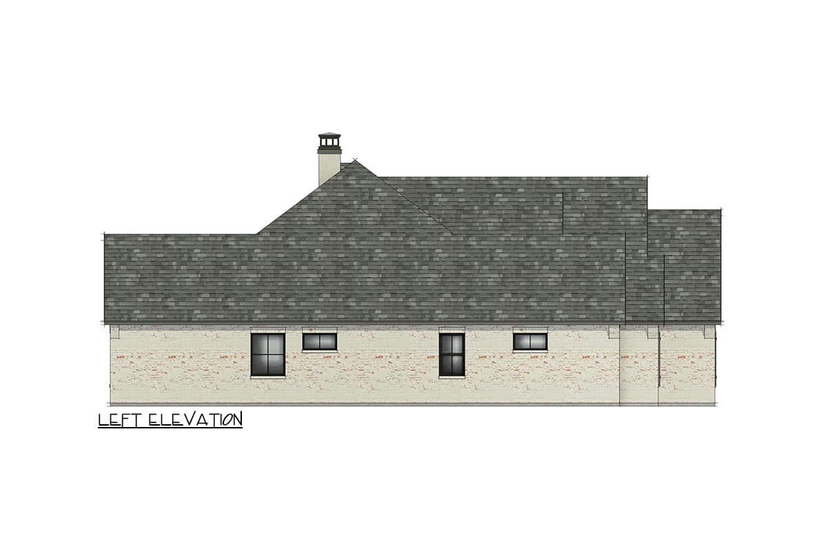 Plan 818127JSS: French Country House Plan with Flex Room and Vaulted Interior - 2439 Sq Ft - Image #8 - European, French Country, Transitional