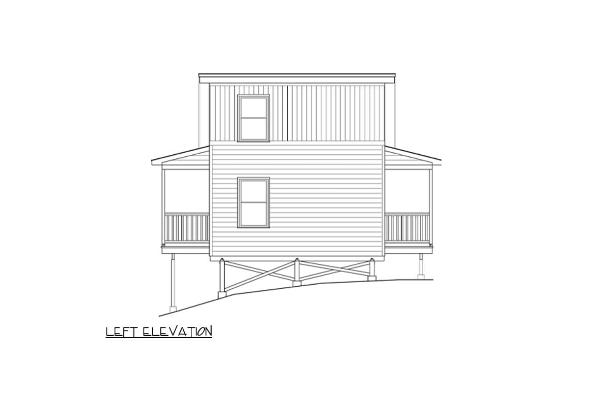 Plan 550018LAN: Modern Cabin with Bedroom and Sleeping Loft - 592 Sq Ft - Image #6 - Cabin, Contemporary, Cottage, Modern, Vacation