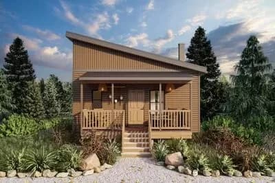 Modern Cabin with Bedroom and Sleeping Loft - 592 Sq Ft