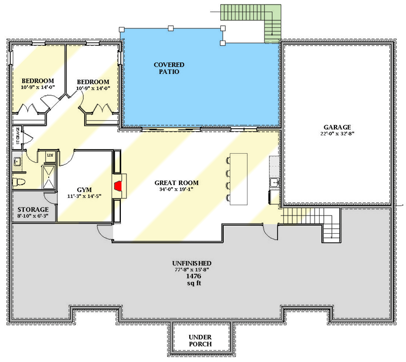 Plan 46513LA: Transitional House Plan with 3-Car Garage and Lower Level Expansion - 3205 Sq Ft - Floor Plan - Optional Lower Level - European, French Country, Southern, Transitional