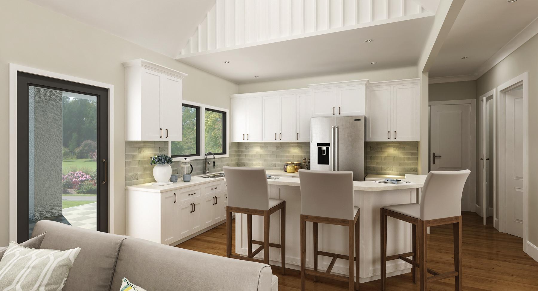 Plan 55235BR: Transitional House Plan with Split Bedroom Layout - 1400 Sq Ft - Image #4 - Contemporary, Transitional