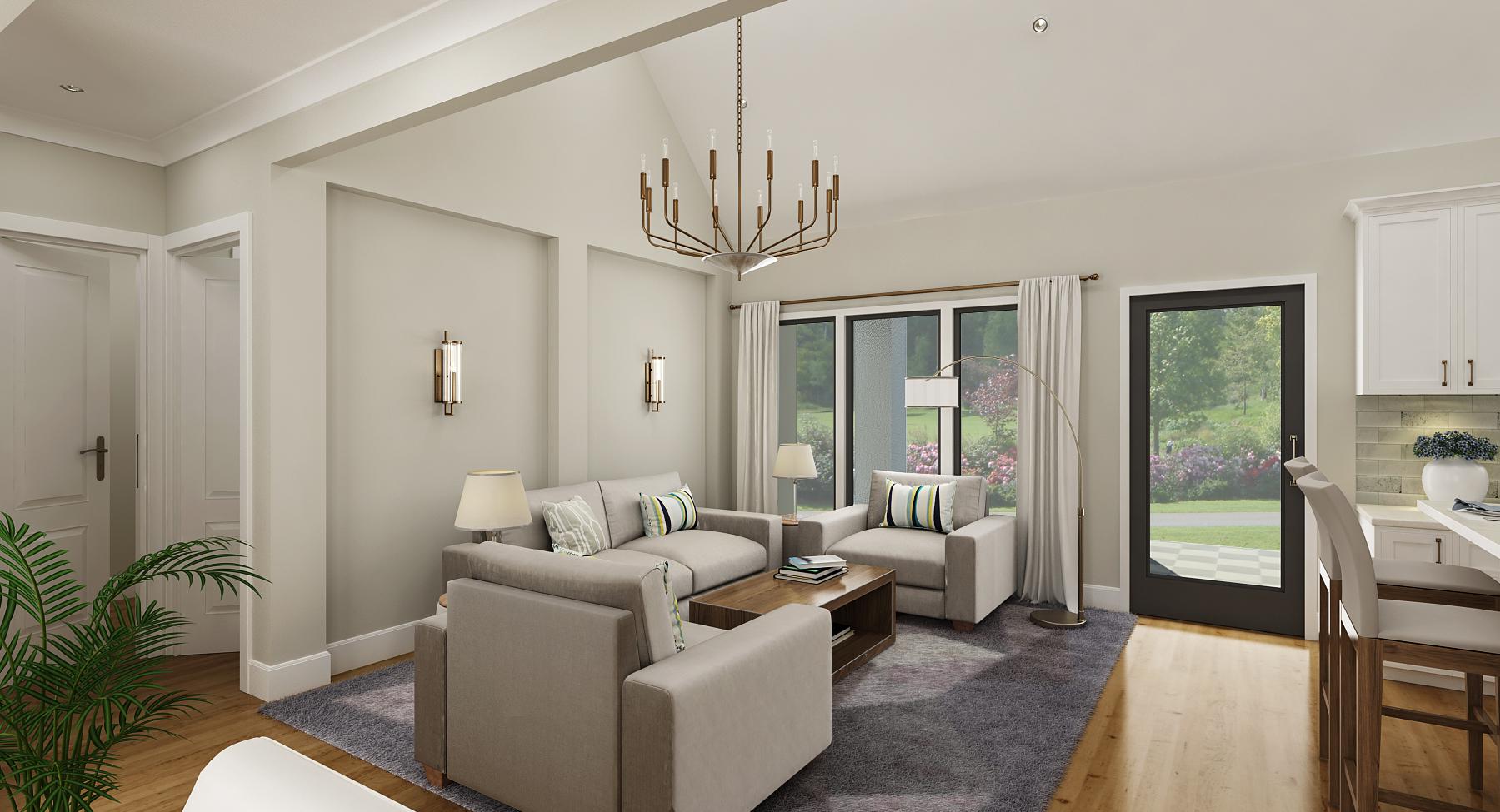 Plan 55235BR: Transitional House Plan with Split Bedroom Layout - 1400 Sq Ft - Image #5 - Contemporary, Transitional