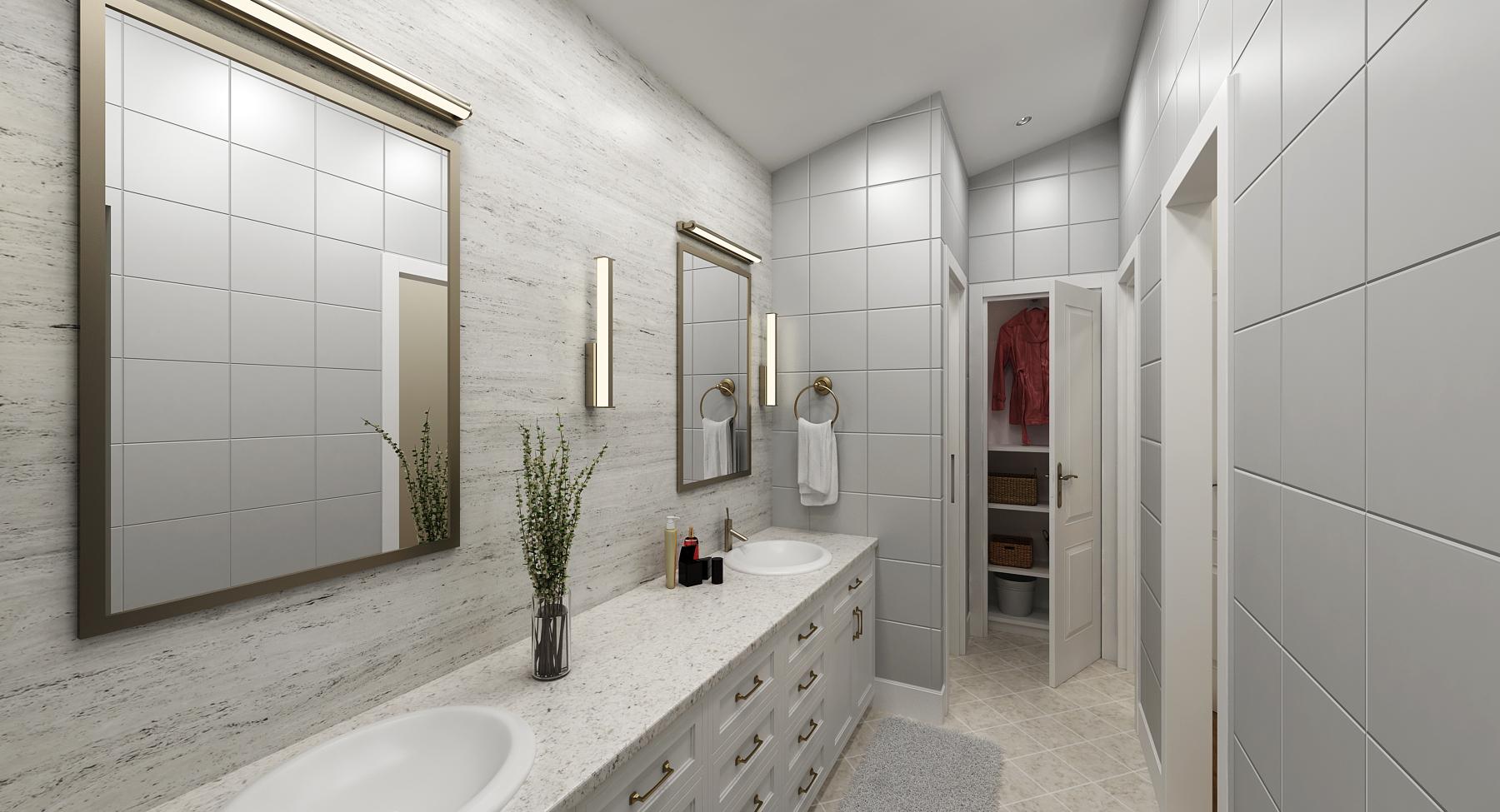 Plan 55235BR: Transitional House Plan with Split Bedroom Layout - 1400 Sq Ft - Image #7 - Contemporary, Transitional