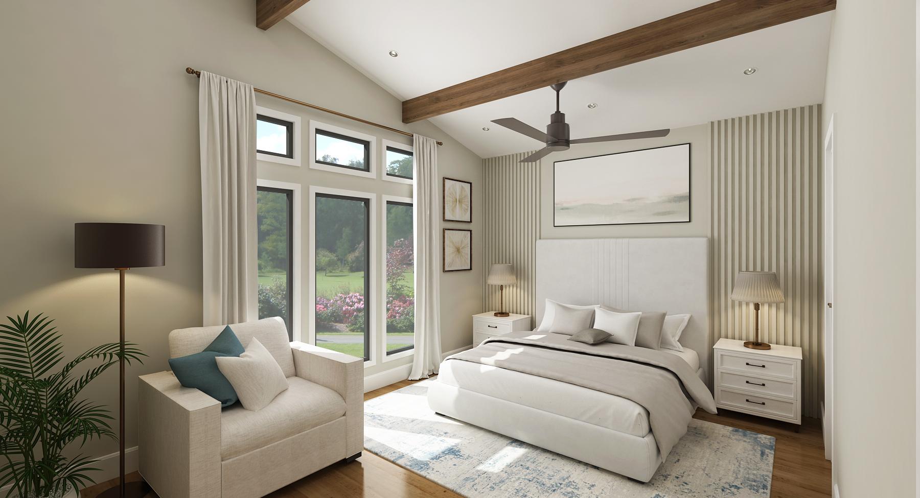 Plan 55235BR: Transitional House Plan with Split Bedroom Layout - 1400 Sq Ft - Image #6 - Contemporary, Transitional