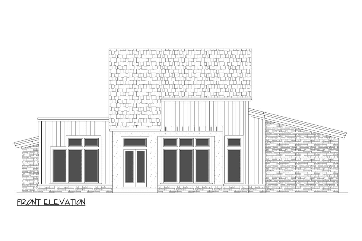 Plan 55235BR: Transitional House Plan with Split Bedroom Layout - 1400 Sq Ft - Image #8 - Contemporary, Transitional