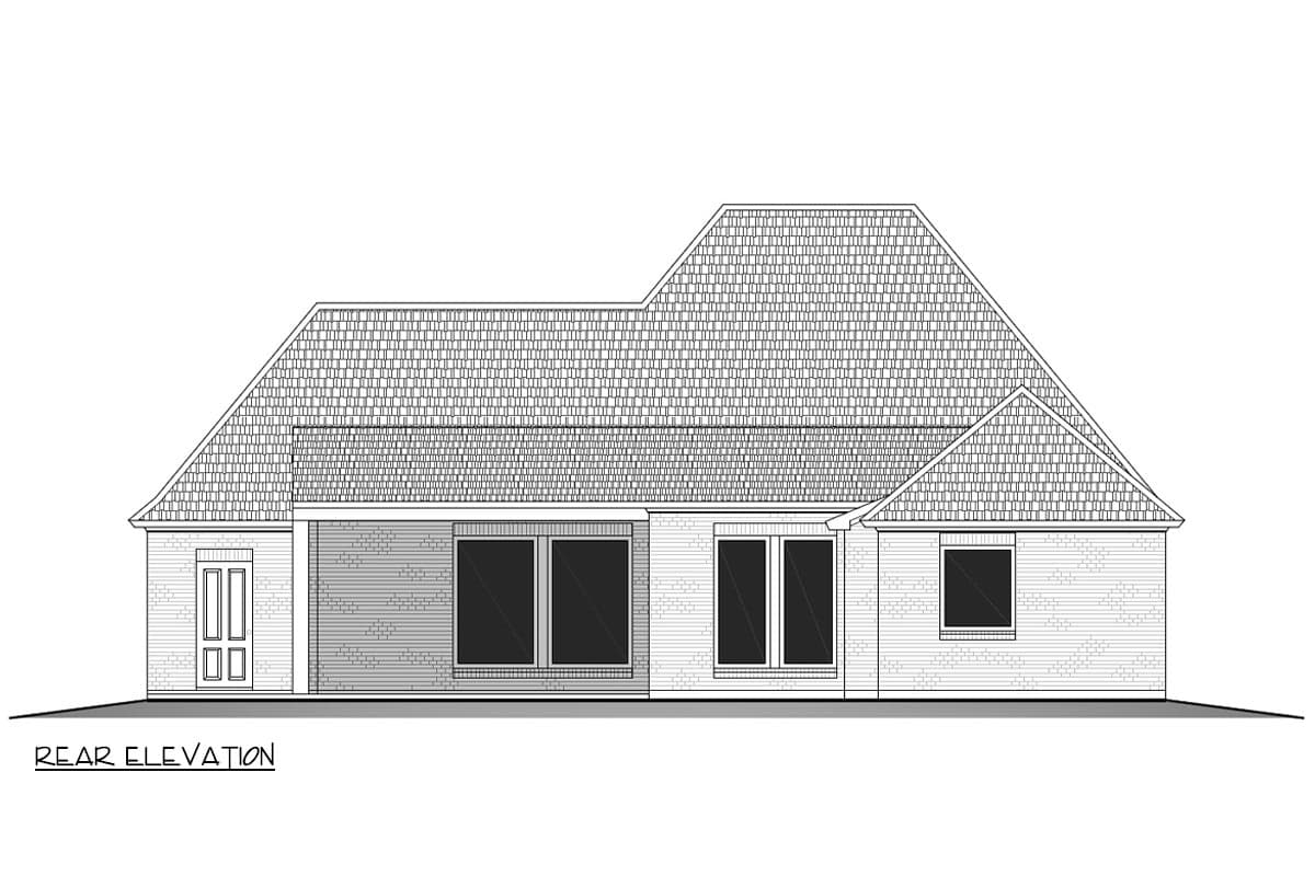 Plan 860078MCD: Acadian-Style House Plan with Split Bed Layout and 2-Car Garage - 1829 Sq Ft - Image #4 - Acadian, European, French Country, Southern