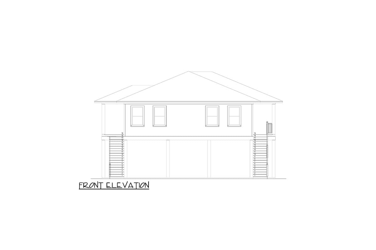 Plan 264069KMD: 3-Bed Coastal Beach House Plan with Walk Around Porch - 1750 Sq Ft - Image #7 - Beach, Coastal, Vacation
