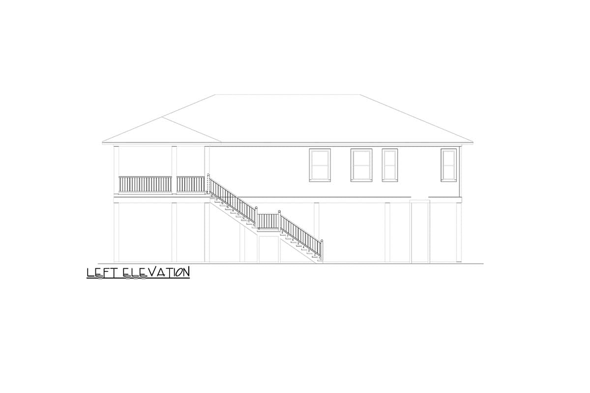 Plan 264069KMD: 3-Bed Coastal Beach House Plan with Walk Around Porch - 1750 Sq Ft - Image #8 - Beach, Coastal, Vacation