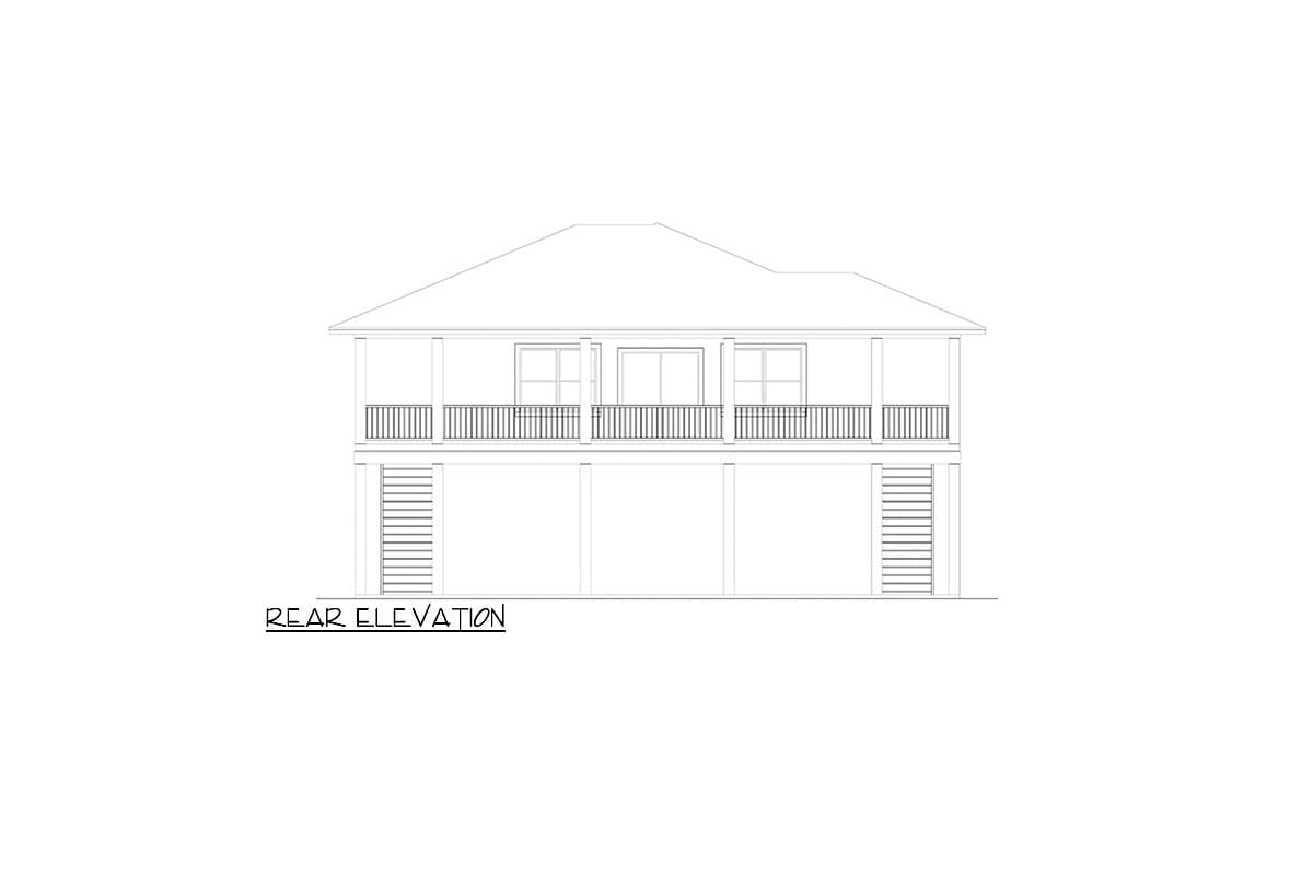 Plan 264069KMD: 3-Bed Coastal Beach House Plan with Walk Around Porch - 1750 Sq Ft - Image #9 - Beach, Coastal, Vacation