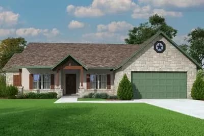 Country House Plan with Stone Exterior and Formal and Informal Dining - 1924 Sq Ft