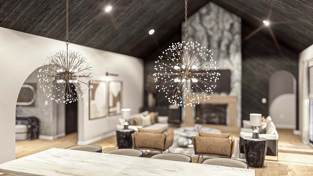 Plan 623329DJ: Modern Cottage House Plan with Two Outdoor Fireplaces - 4714 Sq Ft - Image #11 - Contemporary, Cottage, Farmhouse, New American, Transitional