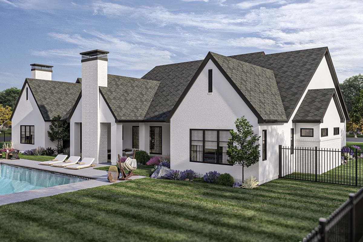 Plan 623329DJ: Modern Cottage House Plan with Two Outdoor Fireplaces - 4714 Sq Ft - Image #20 - Contemporary, Cottage, Farmhouse, New American, Transitional