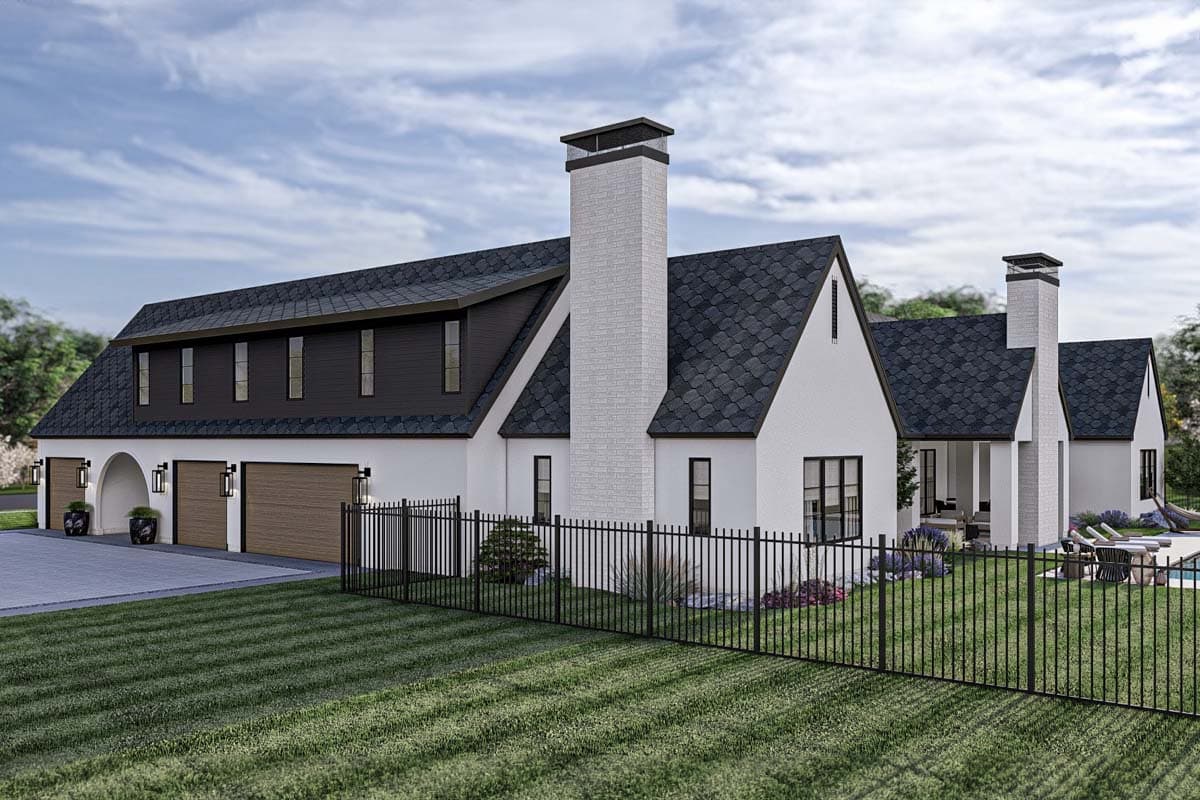 Plan 623329DJ: Modern Cottage House Plan with Two Outdoor Fireplaces - 4714 Sq Ft - Image #22 - Contemporary, Cottage, Farmhouse, New American, Transitional