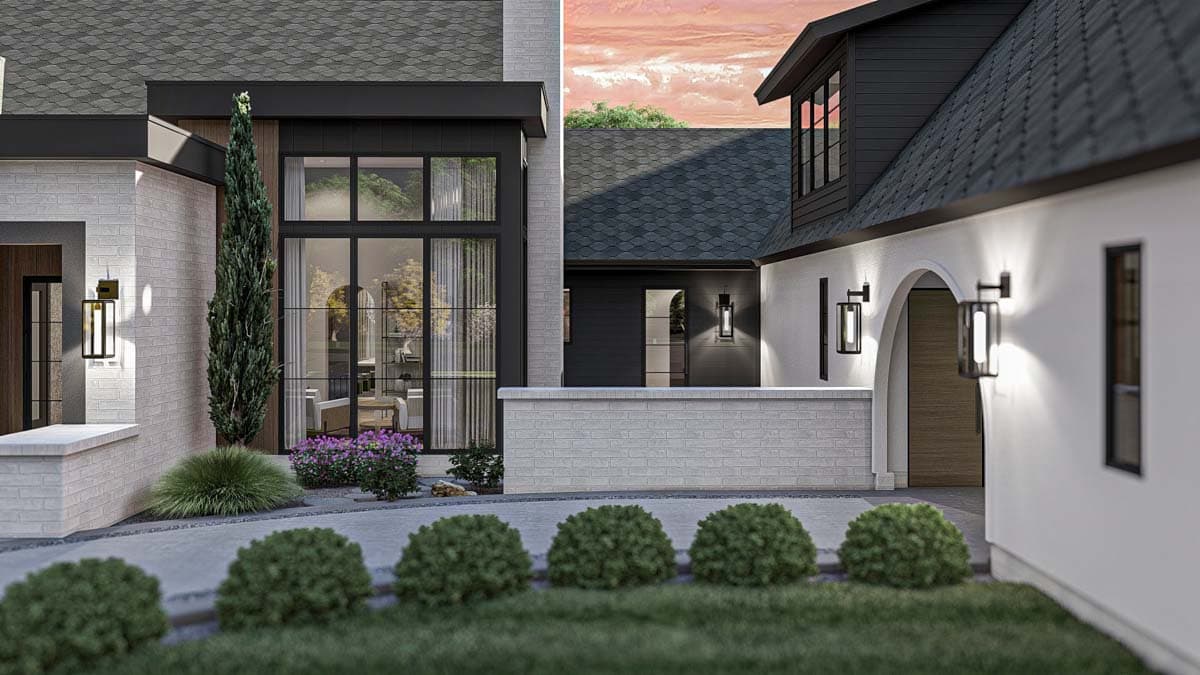 Plan 623329DJ: Modern Cottage House Plan with Two Outdoor Fireplaces - 4714 Sq Ft - Image #24 - Contemporary, Cottage, Farmhouse, New American, Transitional