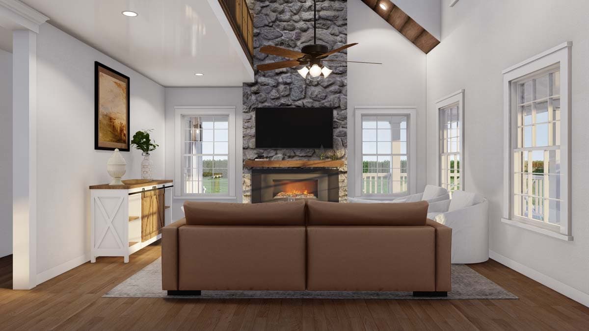 Plan 70879MK: Rustic Country House Plan with Loft Overlook - 1836 Sq Ft - Image #5 - Cabin, Country, Mountain, Rustic