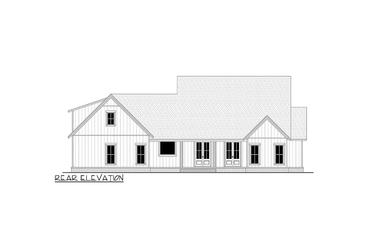 Plan 51960HZ: Country Farmhouse Plan with 4 Bed 3.5 Bath Plus a Bonus Room Above - 2278 Sq Ft - Image #5 - Country, Craftsman, Farmhouse, Traditional