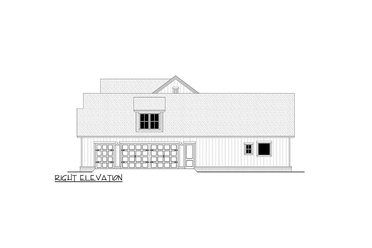 Plan 51960HZ: Country Farmhouse Plan with 4 Bed 3.5 Bath Plus a Bonus Room Above - 2278 Sq Ft - Image #6 - Country, Craftsman, Farmhouse, Traditional