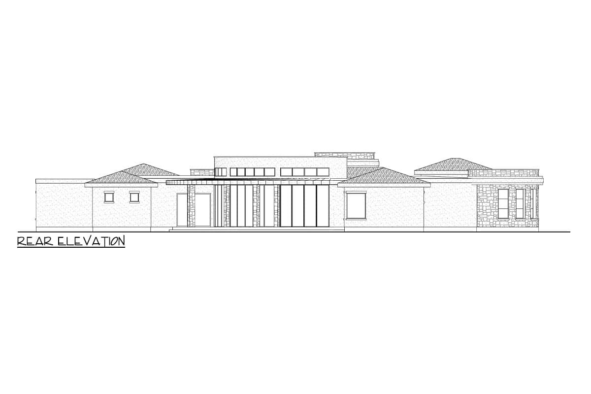 Plan 290176IY: Transitional House Plan with Indooor-Outdoor Living and a Curved Veranda - 3771 Sq Ft - Image #4 - Contemporary, European, Transitional, Tuscan