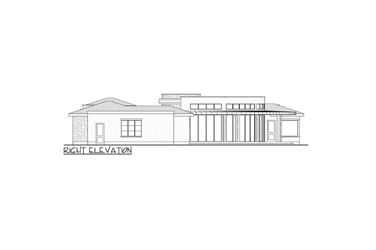 Plan 290176IY: Transitional House Plan with Indooor-Outdoor Living and a Curved Veranda - 3771 Sq Ft - Image #5 - Contemporary, European, Transitional, Tuscan