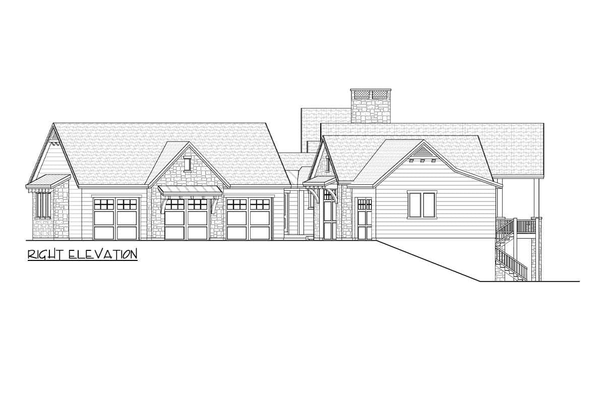 Plan 290178IY: Mountain Craftsman House Plan with Angled and Breezeway Attached Garages - 7410 Sq Ft - Image #5 - Craftsman, Mountain, Traditional