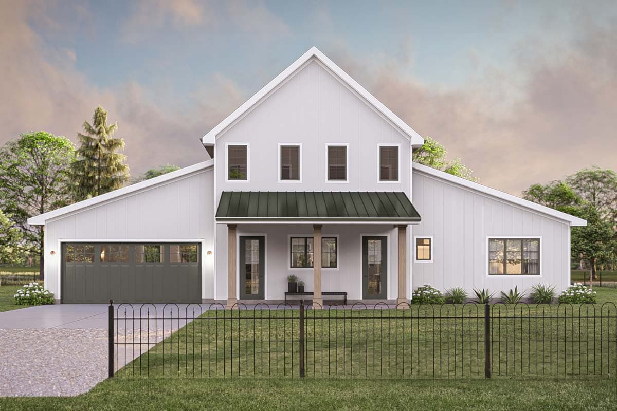 Plan 623330DJ: Barndominium-Style House Plan with Master On Main and Two Upstairs Beds - 2519 Sq Ft - Image #5 - Barndominium, Country, Traditional