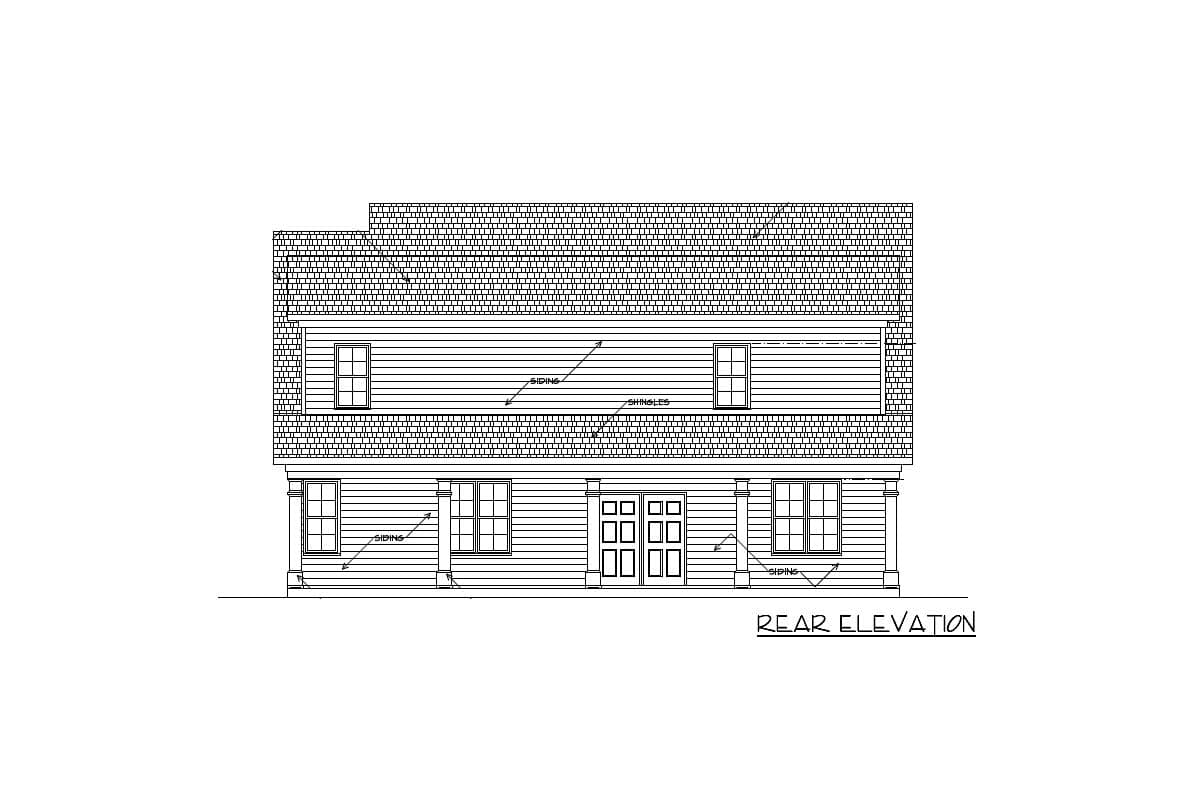 Plan 36057DK: 3 Bay Garage Apartment House Plan with Rear Shed Roof - 1204 Sq Ft Garage and 1212 Sq Ft Apartment - Image #6 - Carriage