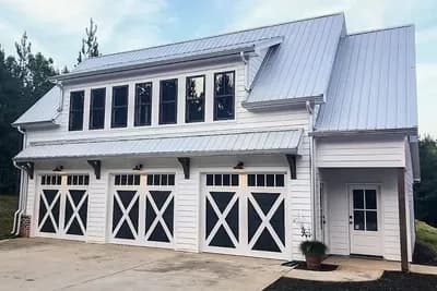 3 Bay Garage Apartment House Plan with Rear Shed Roof - 1204 Sq Ft Garage and 1212 Sq Ft Apartment