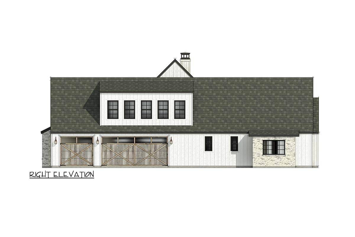 Plan 818128JSS: 4-Bed Modern Farmhouse Plan Under 2900 Square Feet with Bonus Room Above - Image #17 - Contemporary, Country, Modern Farmhouse, New American, Transitional