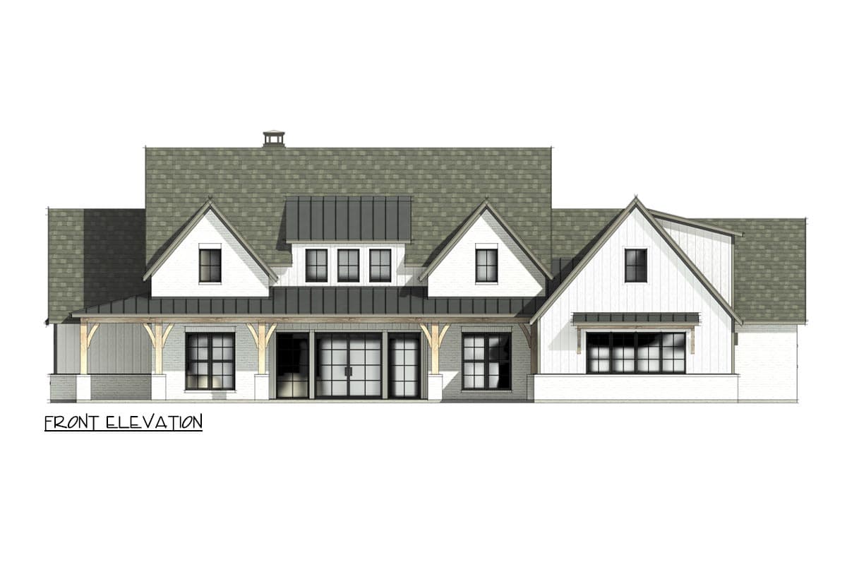 Plan 818129JSS: 4-Bed New American House Plan with Game and Bonus Rooms - 3620 Sq Ft - Image #5 - Farmhouse, Modern Farmhouse, New American