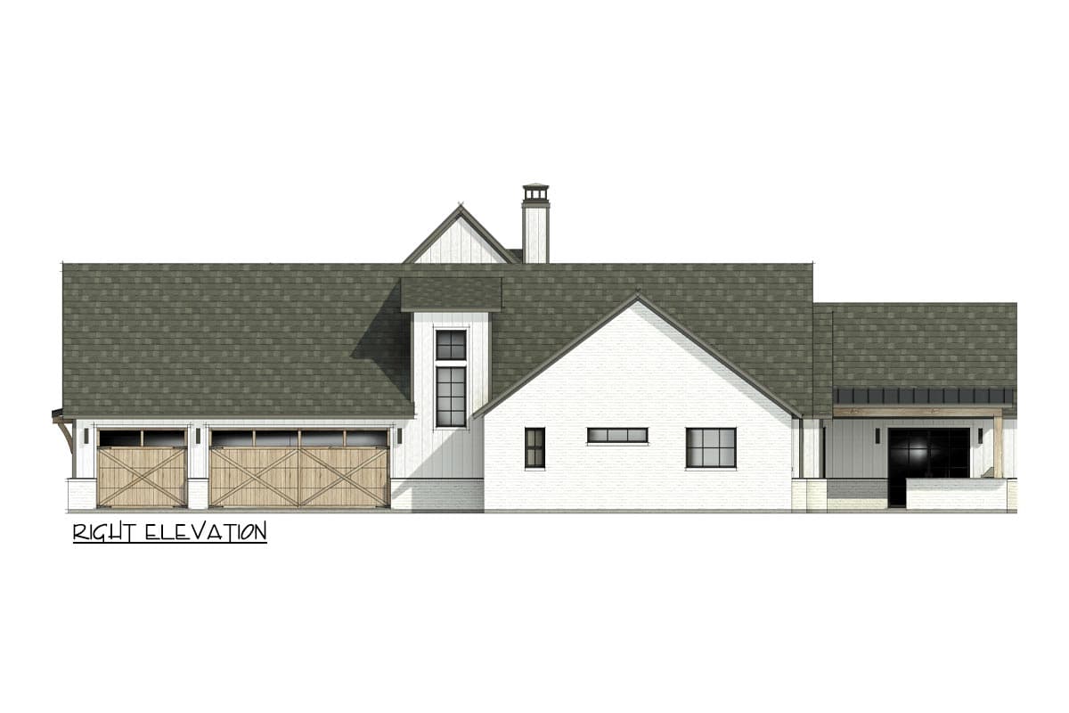 Plan 818129JSS: 4-Bed New American House Plan with Game and Bonus Rooms - 3620 Sq Ft - Image #8 - Farmhouse, Modern Farmhouse, New American