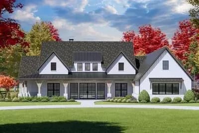 4-Bed New American House Plan with Game and Bonus Rooms - 3620 Sq Ft