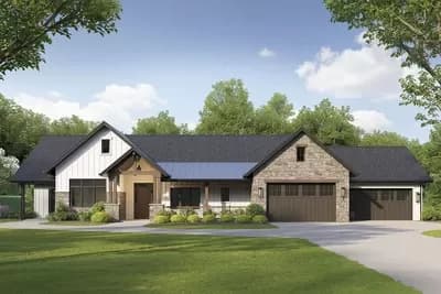 New American House Plan with Indoor Swimming Pool - 3762 Sq Ft