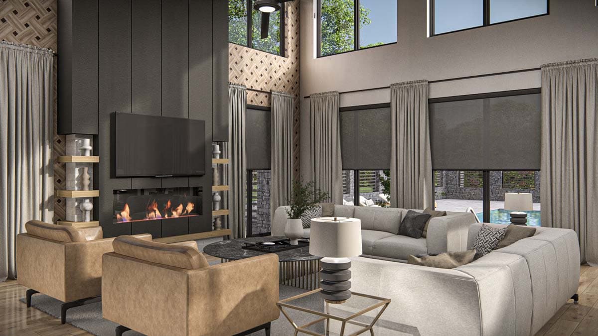 Plan 623331DJ: Contemporary Barndominium-Style House Plan with Angled Garage- 3333 Sq Ft - Image #7 - Barndominium, Contemporary