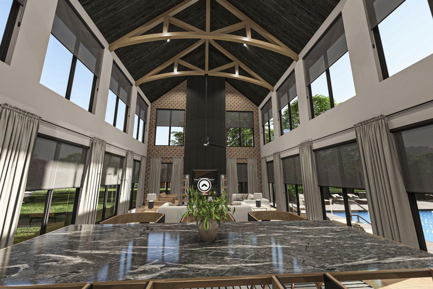 Plan 623331DJ: Contemporary Barndominium-Style House Plan with Angled Garage- 3333 Sq Ft - Virtual Tour Cover Image - Barndominium, Contemporary