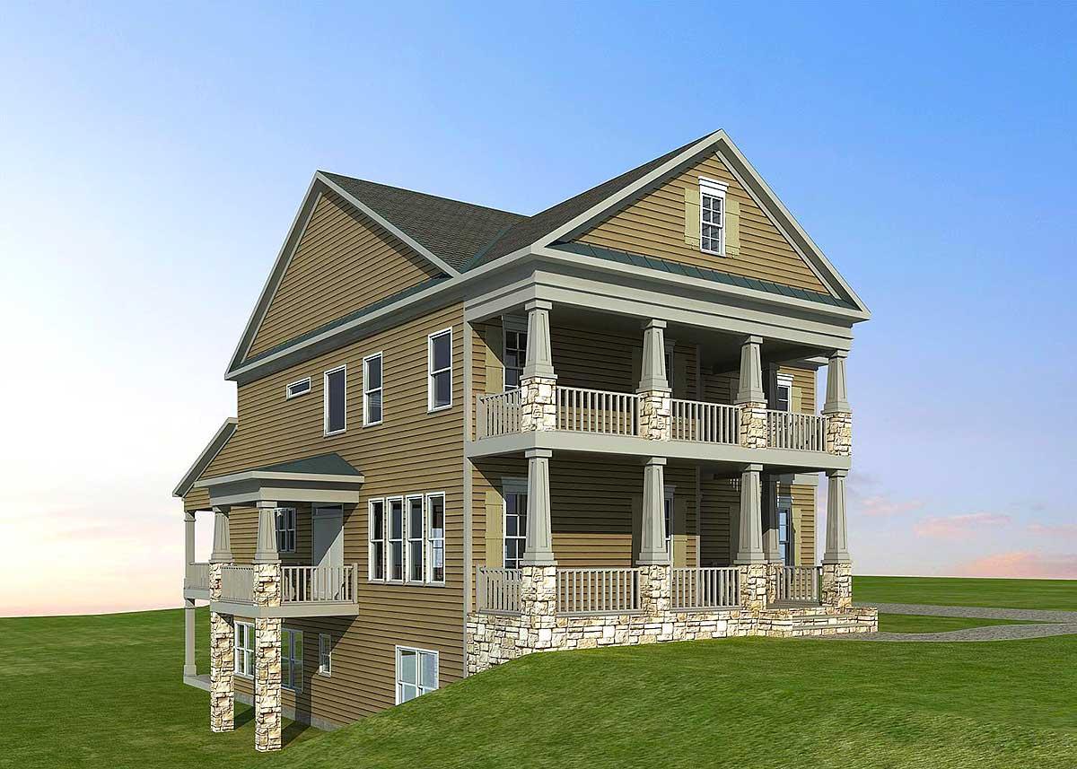 Plan 36068DK: Stacked Porches in Front - Image #5 - New Orleans, Southern, Traditional