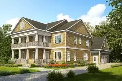 Stacked Porches in Front
