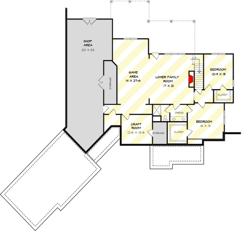 Plan 36069DK: Handsome Craftsman House Plan - Floor Plan - Optional Lower Level - Craftsman, Mountain, New American